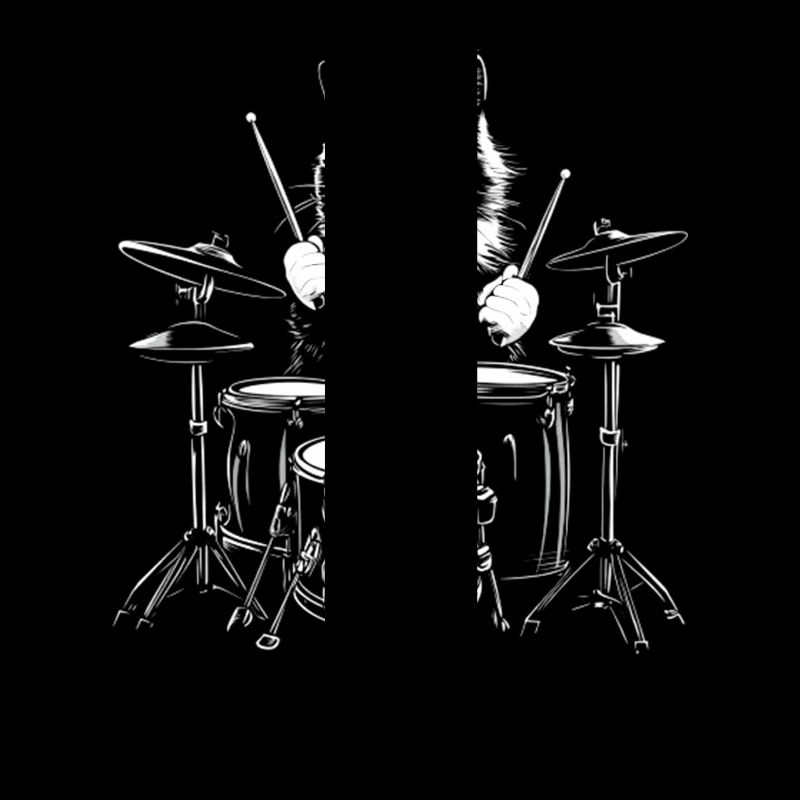 Cat Drummer Illustration: Cool Cat On