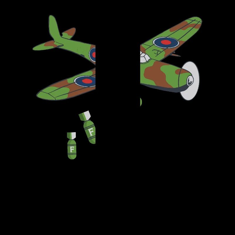 Avion rétro avec motif de bombe de Second