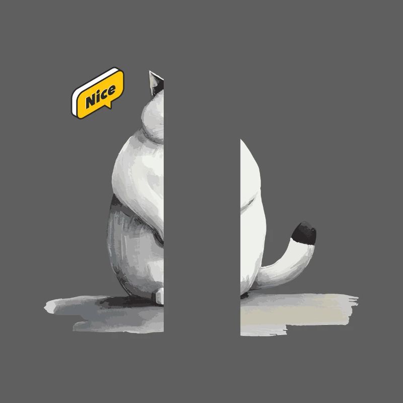 mignon chat blanc gras avec bulle de dialogue