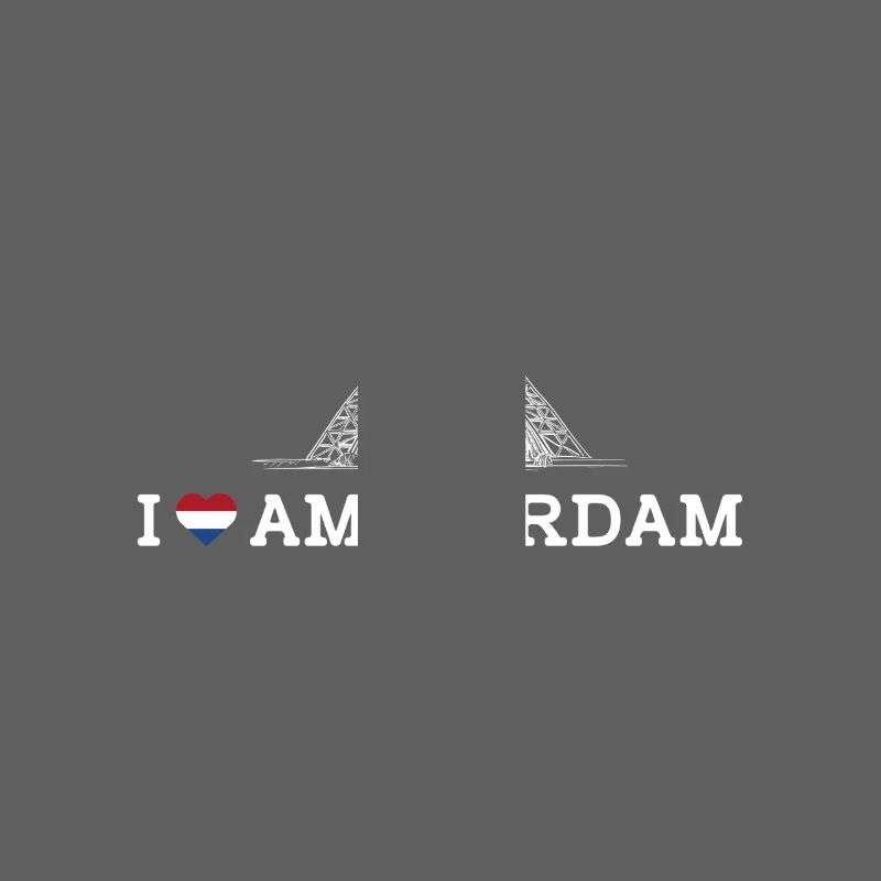 J’aime la Tour Eiffel Amsterdam Lover Coeur Drapeau Jeu de mots