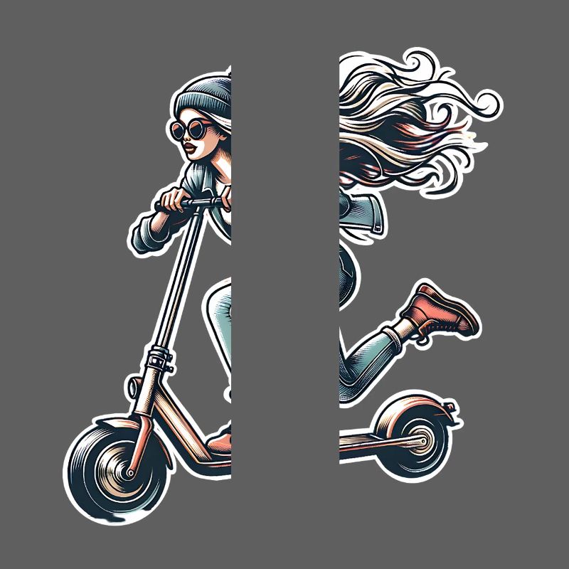 E-Scooter E-Roller Frau Scooter