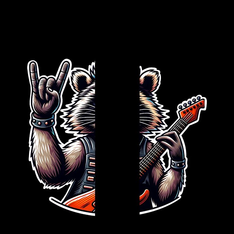 Raccoon Guitariste de rock and roll