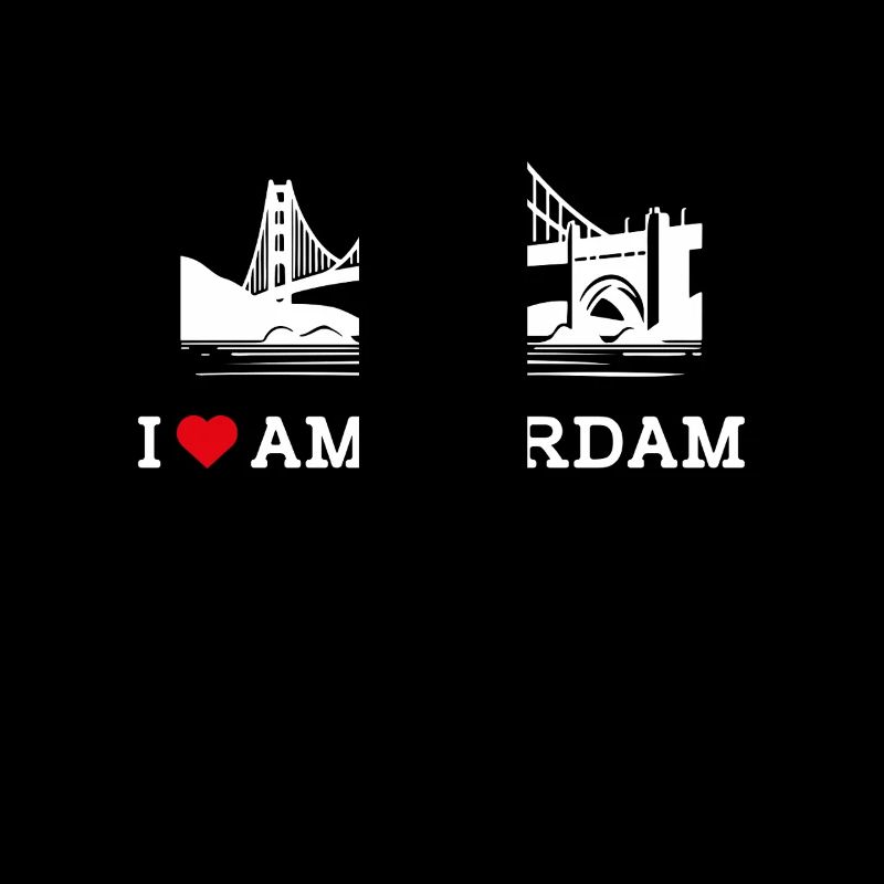J’aime Amsterdam Golden Gate Bridge Pays-Bas Jeu de mots