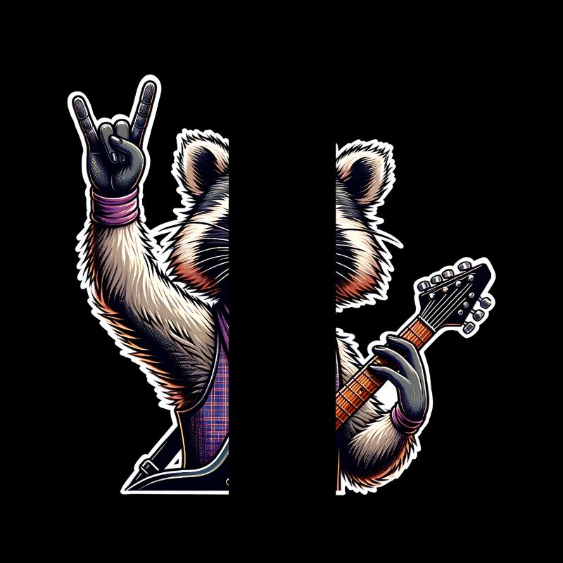 Raccoon Guitariste de rock and roll