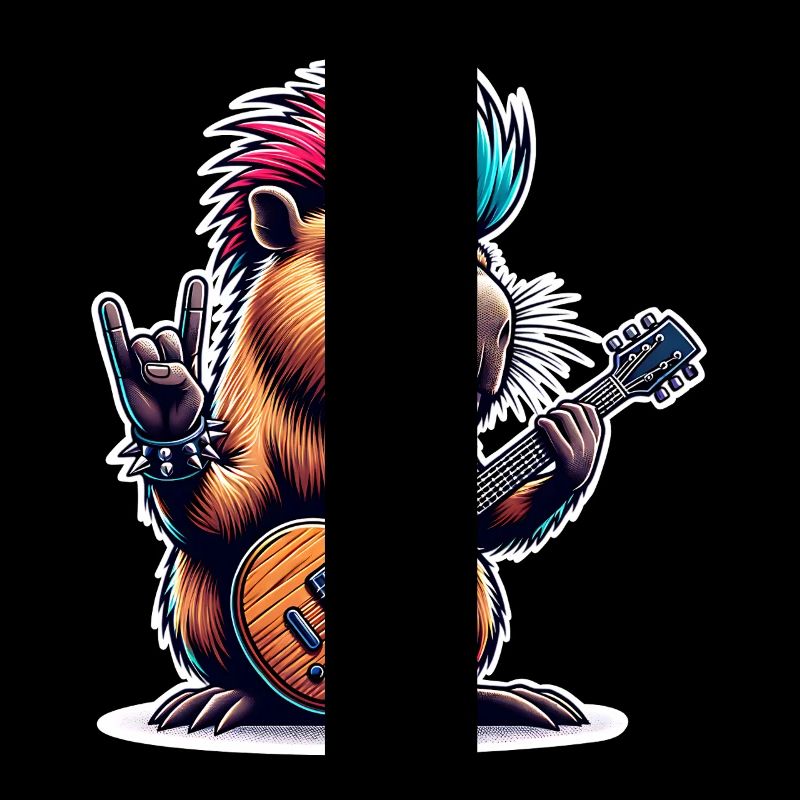 Capybara, guitariste de rock and roll