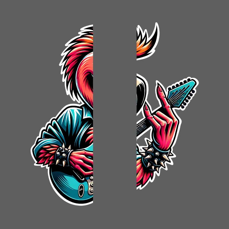 Flamingo Guitariste de Rock and Roll