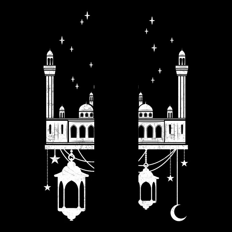 Mosquée avec croissant de lune