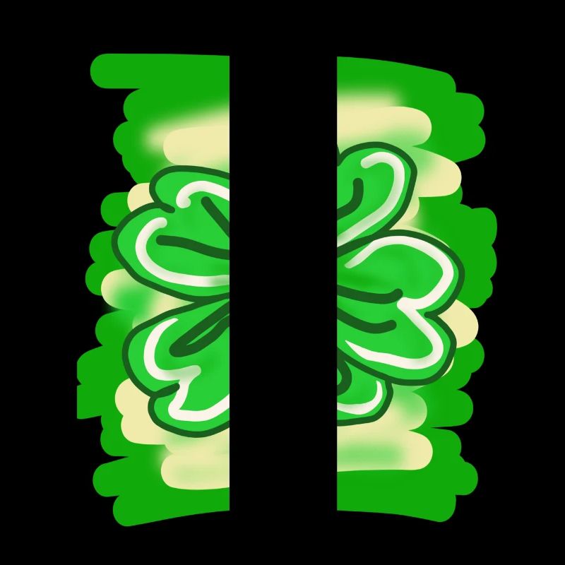 Kleeblatt handgemalt Glücksblatt St patricks Tag