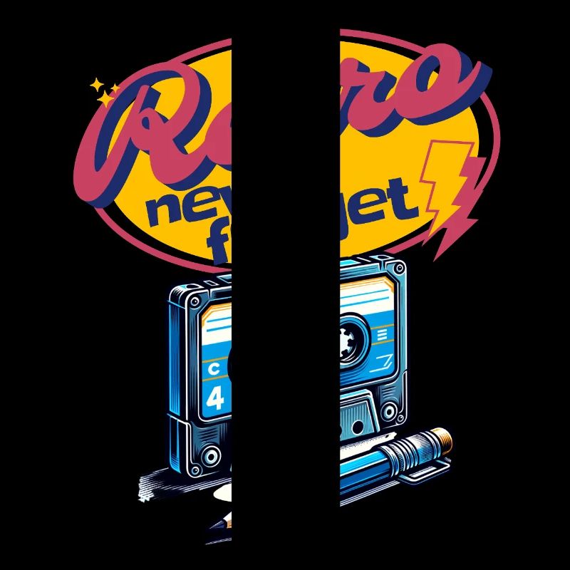 Retro Cassette and Pen Never Forget Cool Fun