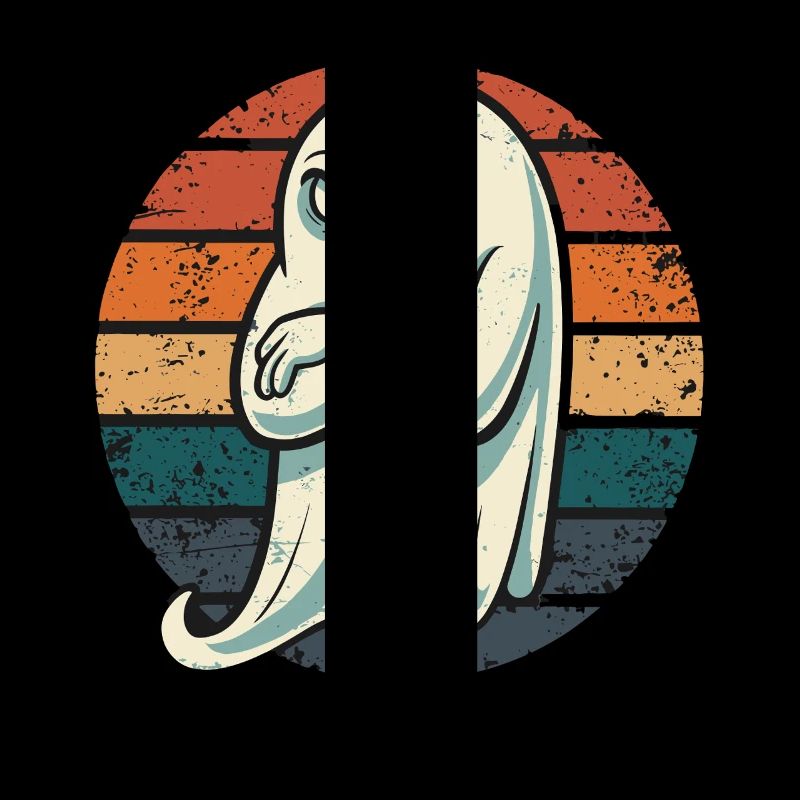 Grumpy Ghost Halloween motif for your fun