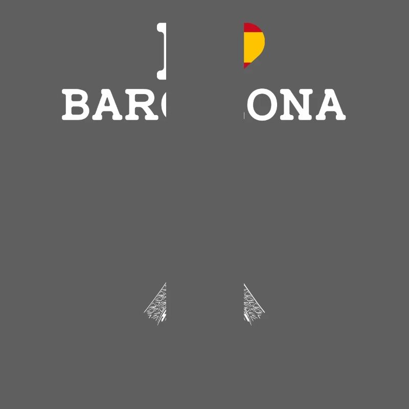 J’aime Barcelone Cool Tour Eiffel Jeu de mots Drapeau coeur