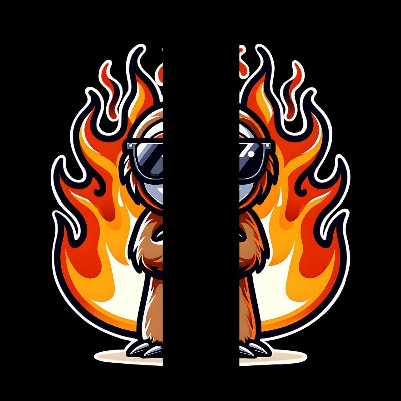 Sloth Cool Flames Fire