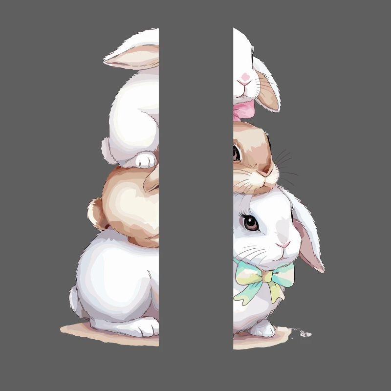 Cute bunny gang: Three playful rabbits