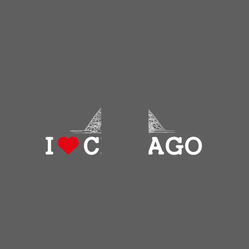 J’aime Chicago Cool Heart Drapeau Tour Eiffel Jeu de mots
