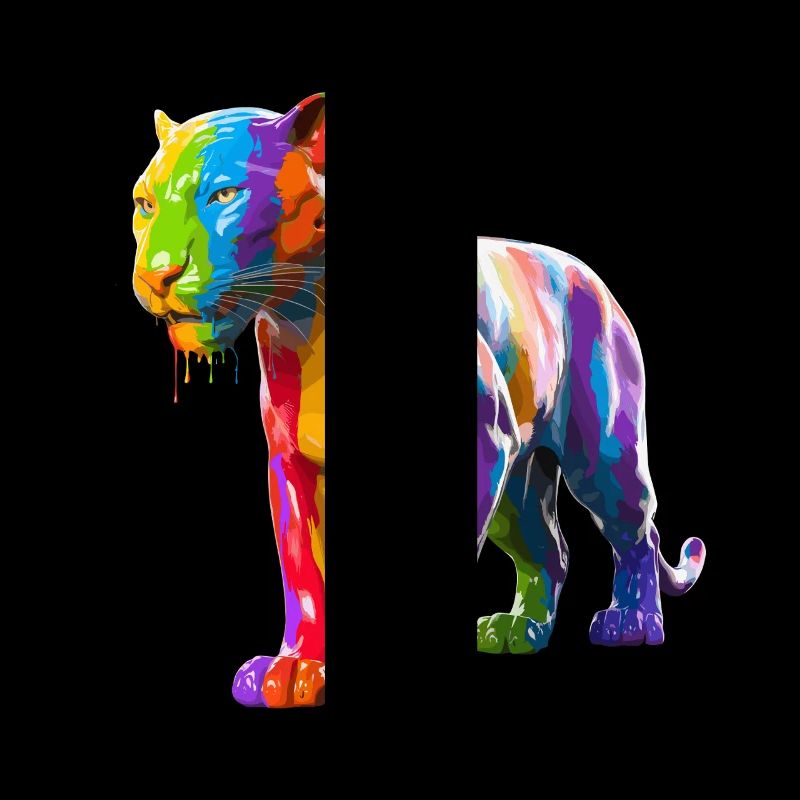 Farbspritzer Tiger mit Lebendigen Farben und