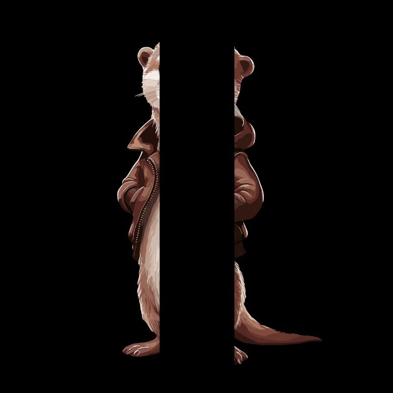 Cooler Otter Mit Lederjacke Illustrationskunst