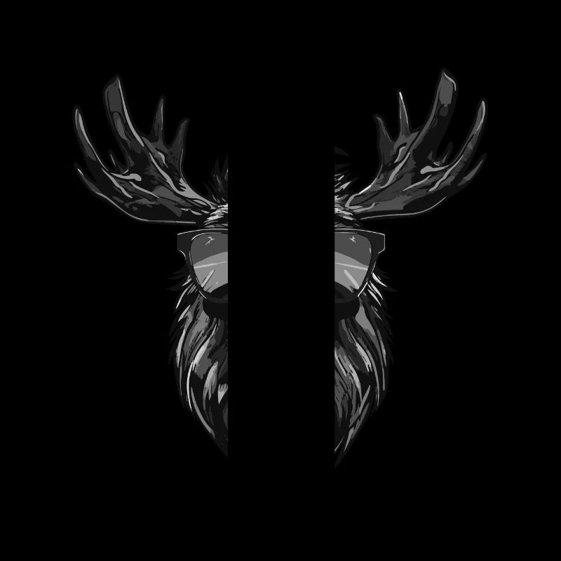 Moose Head Portrait Cool