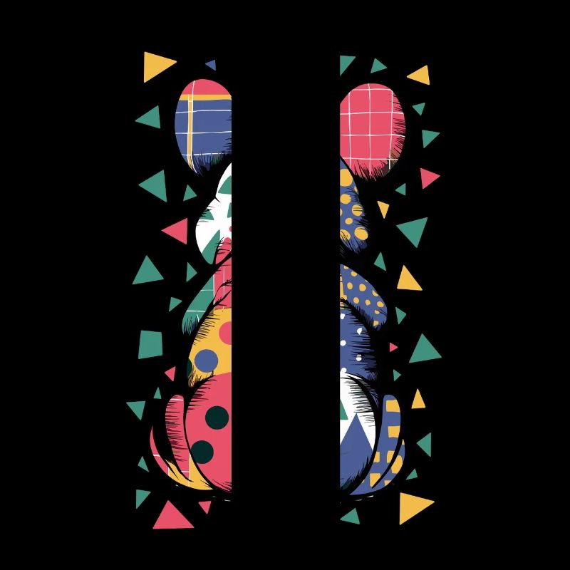 Colorful Geometric Animal Pattern Patchwork Look