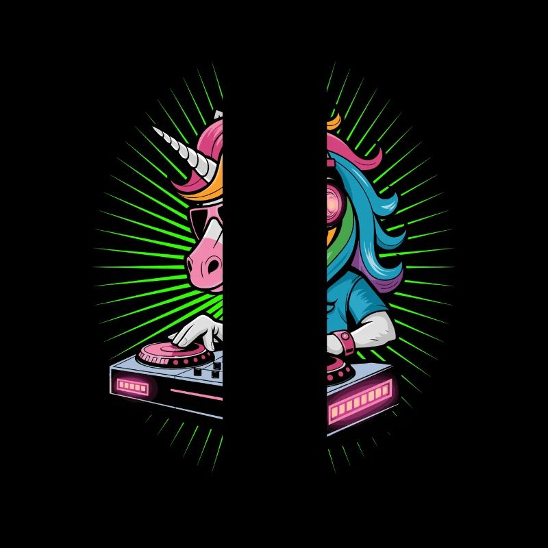 DJ Einhorn Musik Regenbogen Stil Kopfhörer