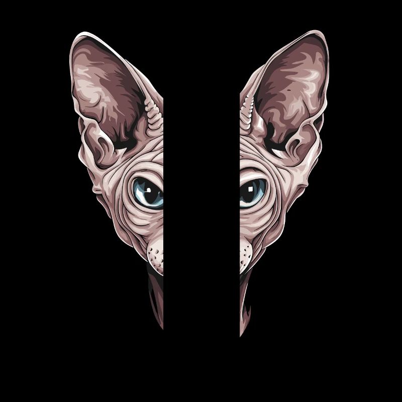 Fascinating Sphinx Cat Portrait Artwork