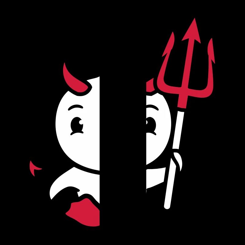 oiseau diable cornes satan trident enfer mal cool