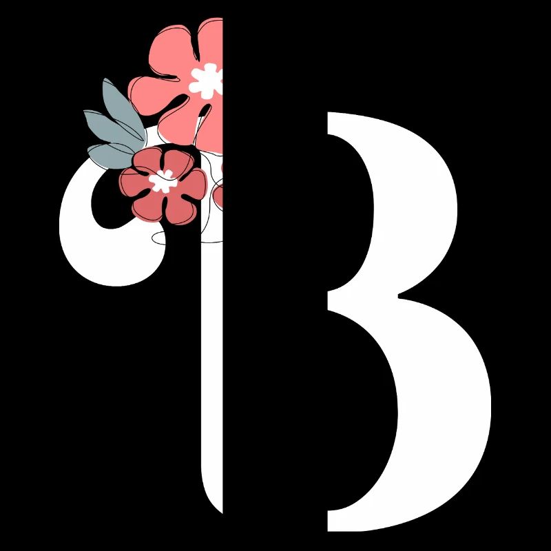 Buchstabe b Minimalistische Blumen