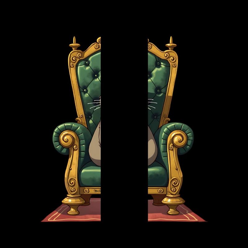 Chat royal sur le trône Conception de couronne drôle