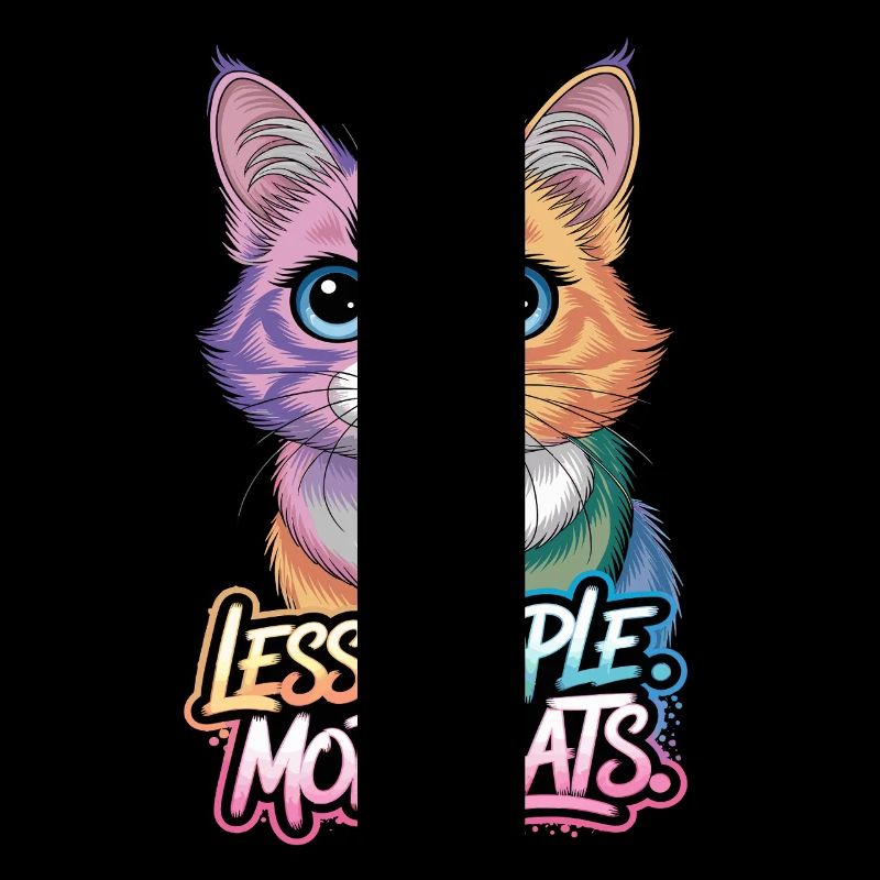 Moins de personnes Plus de chats Motif de chat coloré