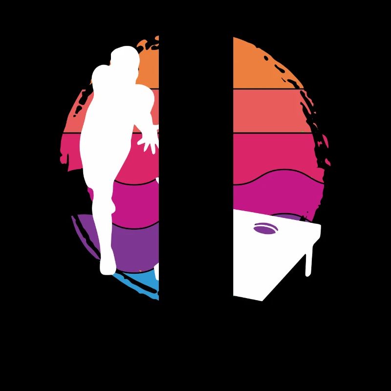 Cornhole Player Sunset Silhouette