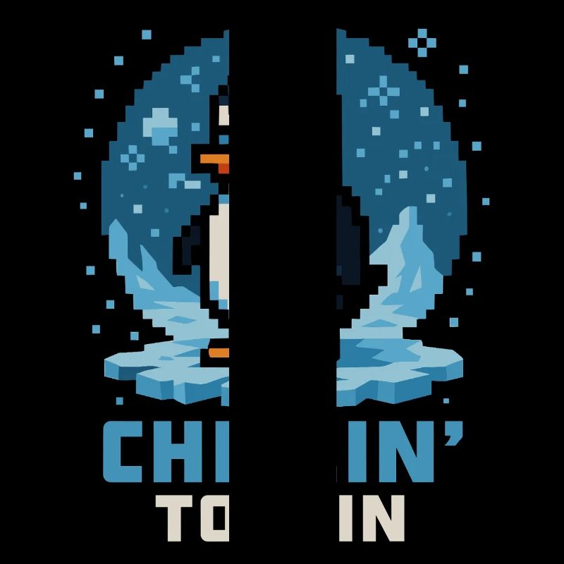 Chillin to Win Pixel Penguin