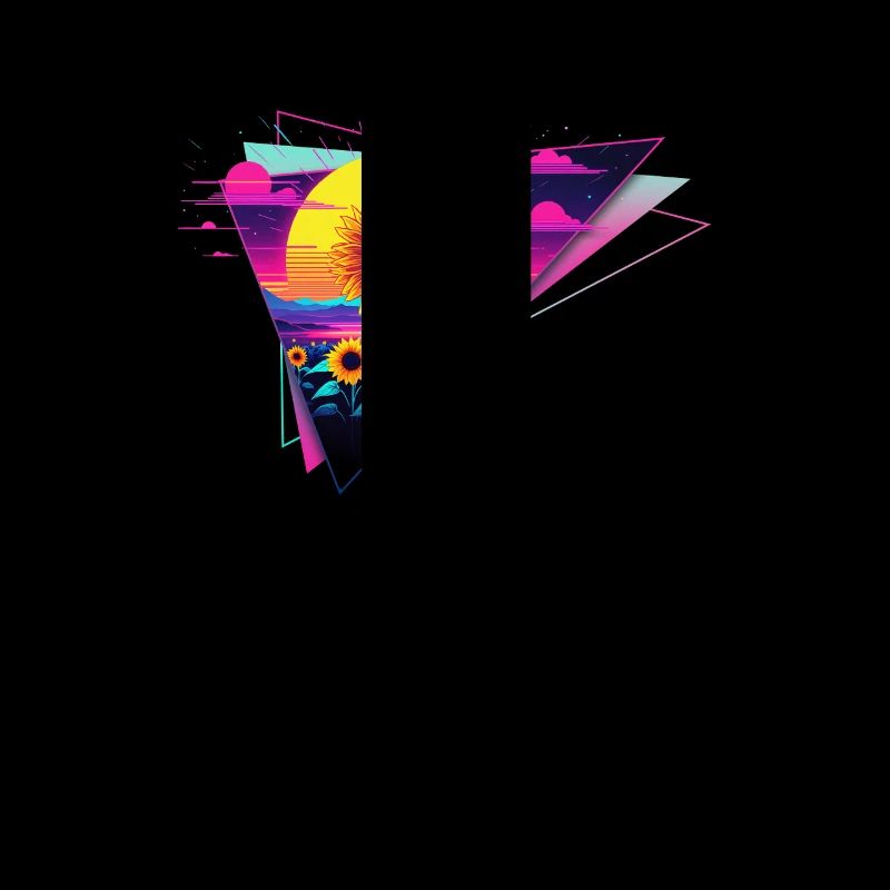 Retro Wave Sunflower Triangle