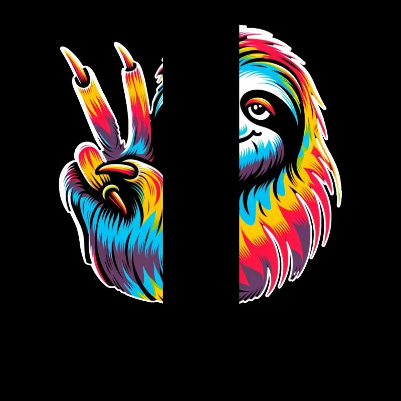 Faultier Frieden Hippie Batik Stil