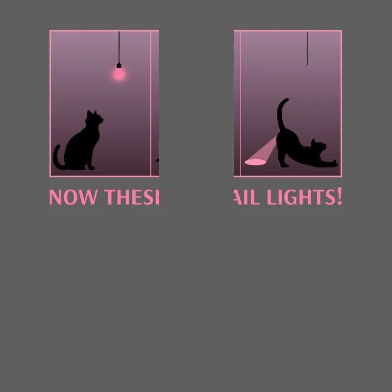 Funny Cat Eating Lightbulb Glowing Butt Tail Light