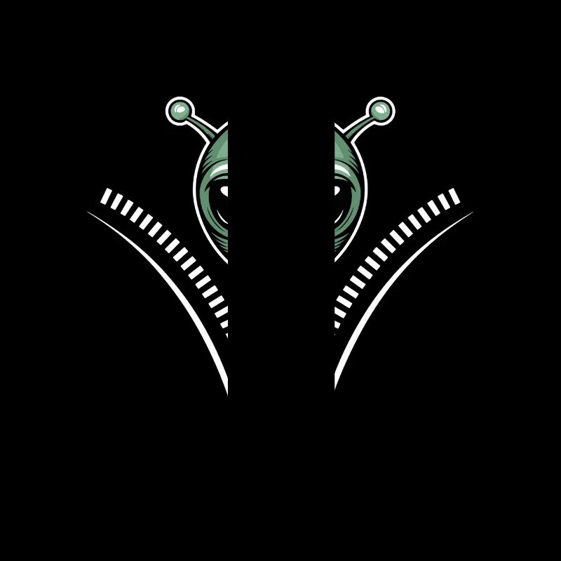 Witziger Außerirdischer mit Reißverschluss-Design