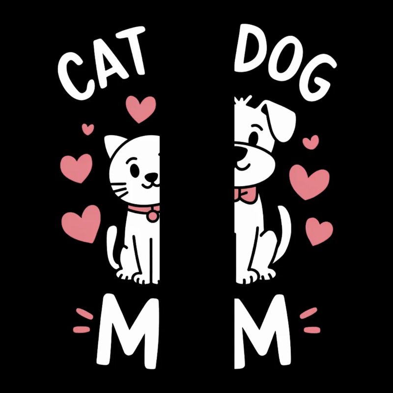 Fière maman chat et chien