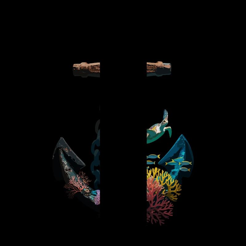 Conception d’ancre maritime avec des créatures marines et