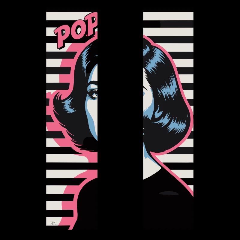 Pop Art Rétro Face Femme Design élégant