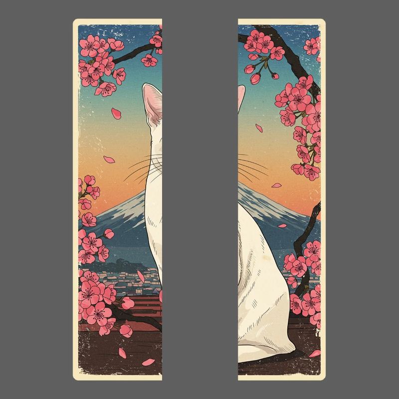 Chat blanc Fleur de cerisier