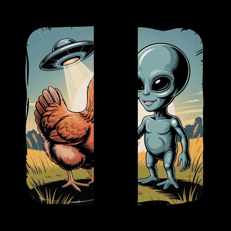 Aventure extraterrestre et soucoupe de poulet