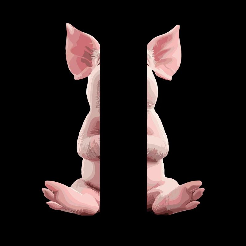 Meditating Lucky Pig Relaxation Zen