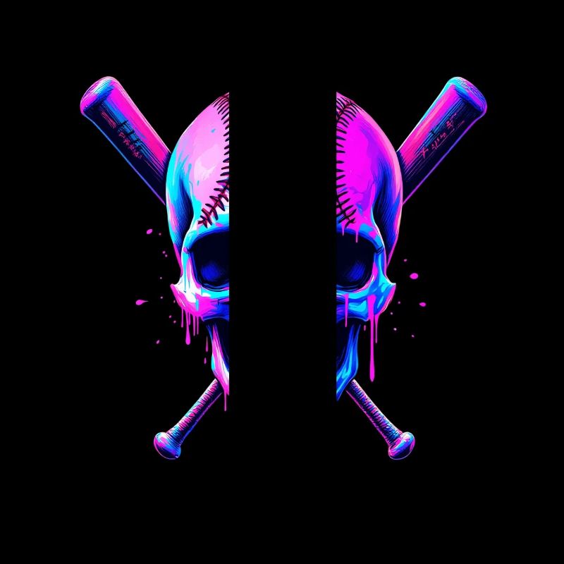 Baseball Skull Baseball Bat