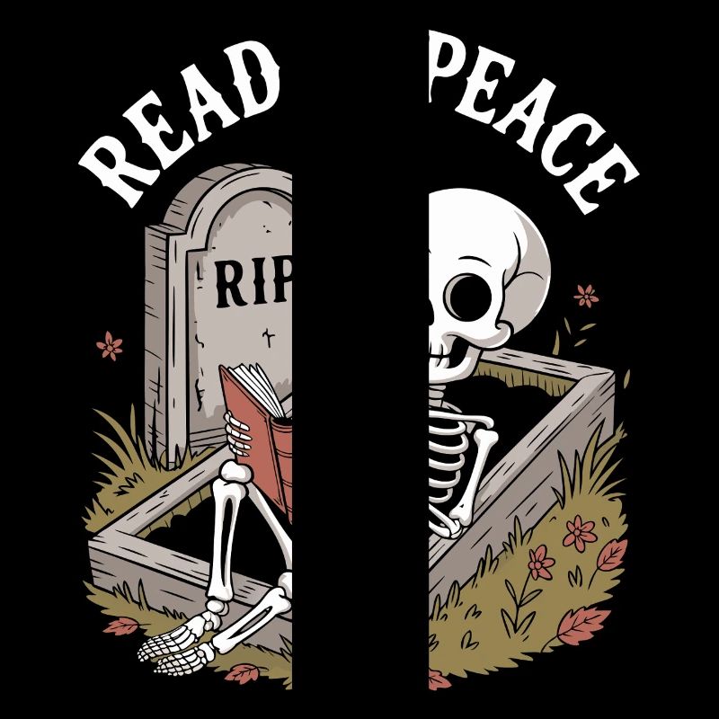 Read In Peace Skeleton Books Reading Funny Reader