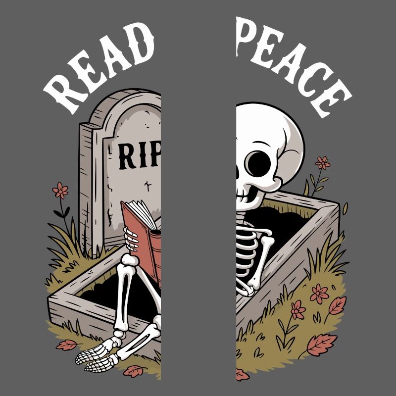 Read In Peace Skeleton Bücher Reading Funny Reader