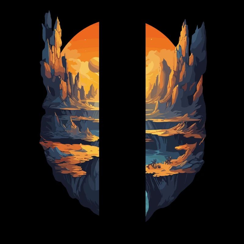 Fantastic scenery with sunset and