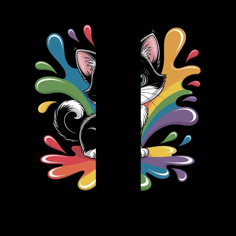 Süßes Kätzchen mit Regenbogenfarben