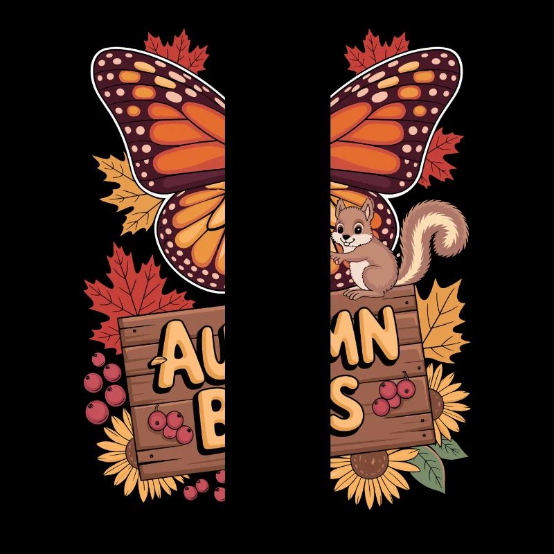 Herbstfreude Schmetterling Eichhörnchen und