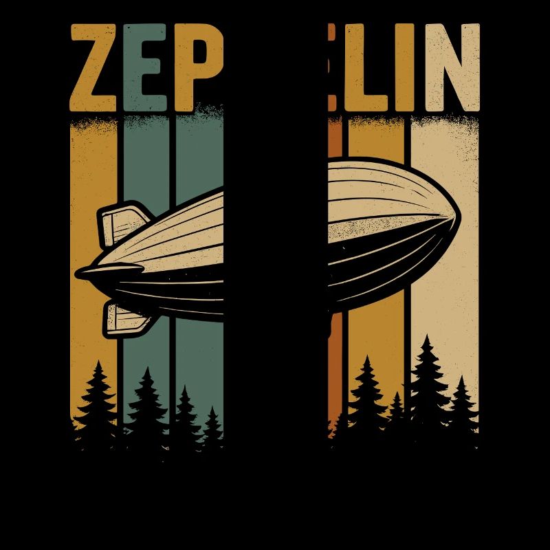 Dirigeable Zeppelin à rayures rétro