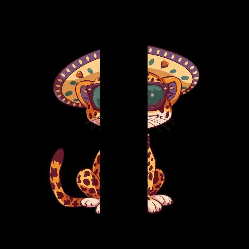 Leopard Comic Funny Sombrero