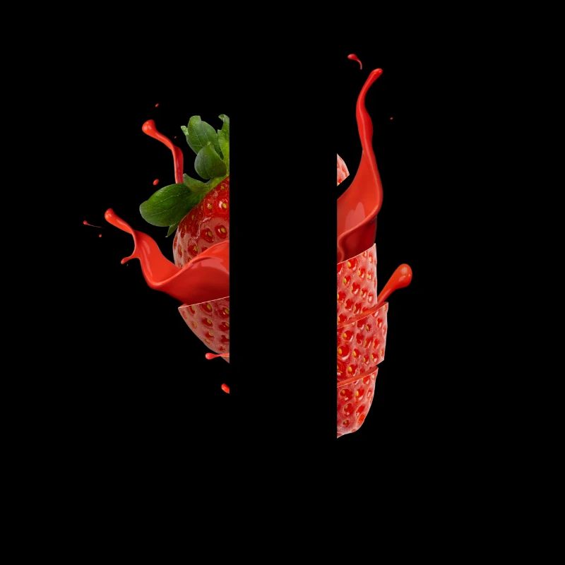 Fraise avec éclaboussure