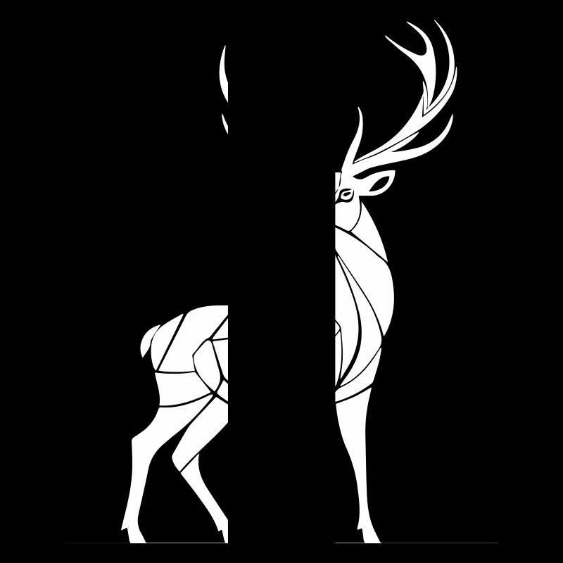 Abstract red deer with antlers